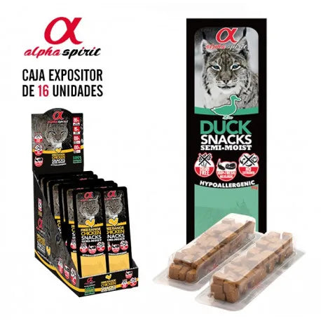 Snacks Naturales para Gatos Alpha Spirit – Pack 16 uds x 35 g (560 g)
